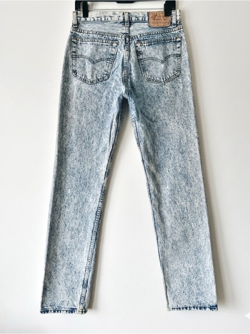 VTG 90s Levi's 501 Acid Wash Jeans Straight Leg High Rise Button Fly USA Sz 31 - Picture 2 of 16